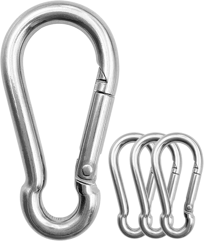 Stainless Steel Carabiner Clips Heavy Duty.Spring Snap Hook Carabiner 12 Pack. by ThreeLeaves