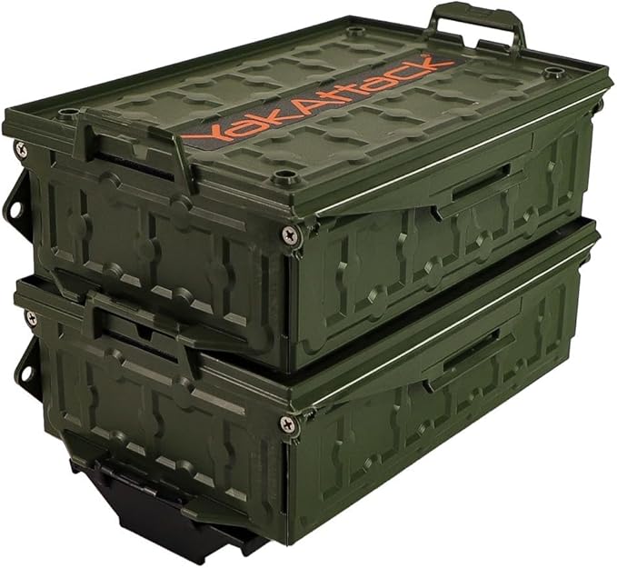 YakAttack TracPak Combo Kit – Ranger Grey | 2 Stackable Storage Boxes + Quick by YakAttack