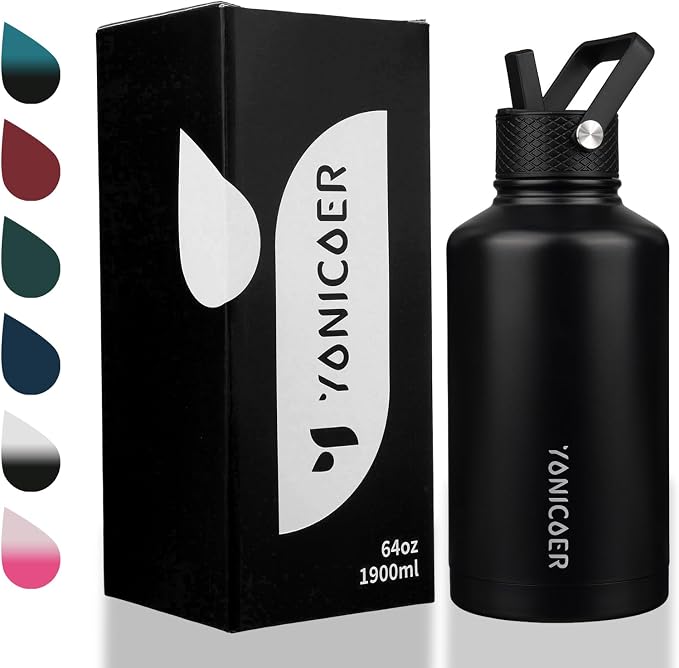 Insulated Water Bottle 64oz, Triple Wall Vacuum Stainless Steel, Leak Proof & - Image 7