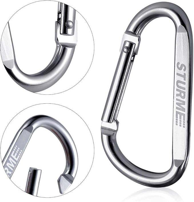 20pcs 2.7" Carabiner Clip Durable Carabeaner Hooks Small Carabiner D Clip - Image 3