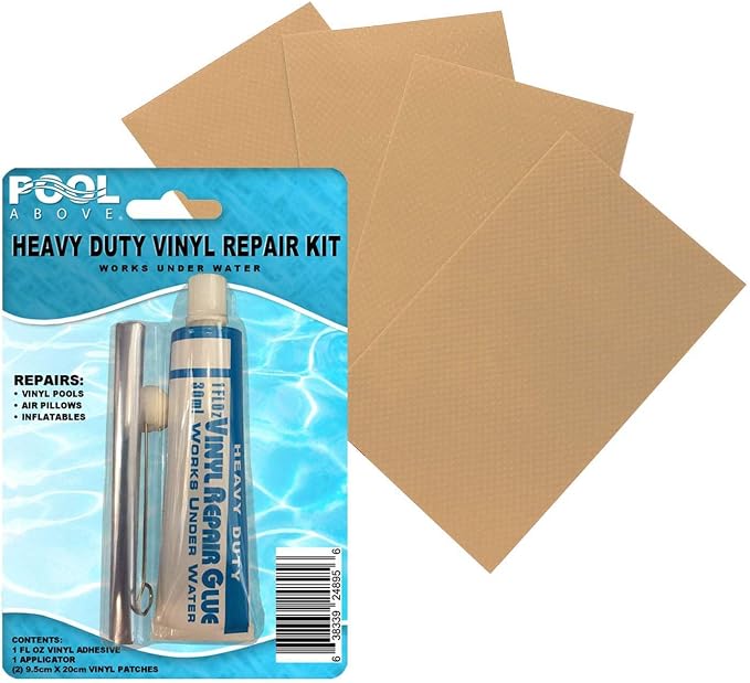 Heavy Duty Vinyl Repair Patch Kit | Vinyl Cement Adhesive Glue and Colored by PoolAbove