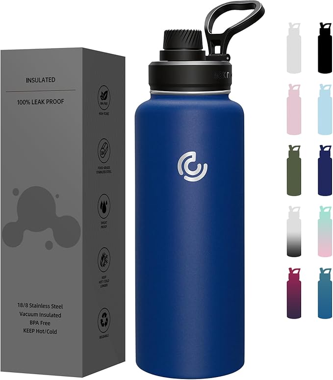 Sports Water Bottle 40oz, Insulated Water Bottle by coktik