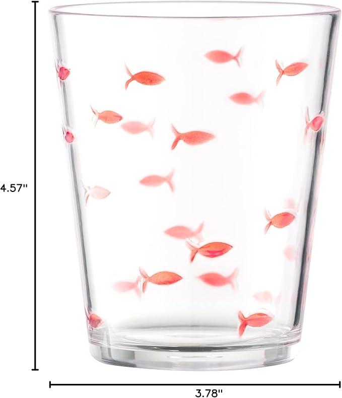 KLIFA- CHARLESTON- 16.5 oz, Acrylic Fishing Tumbler, School of Fish Drinking - Image 9