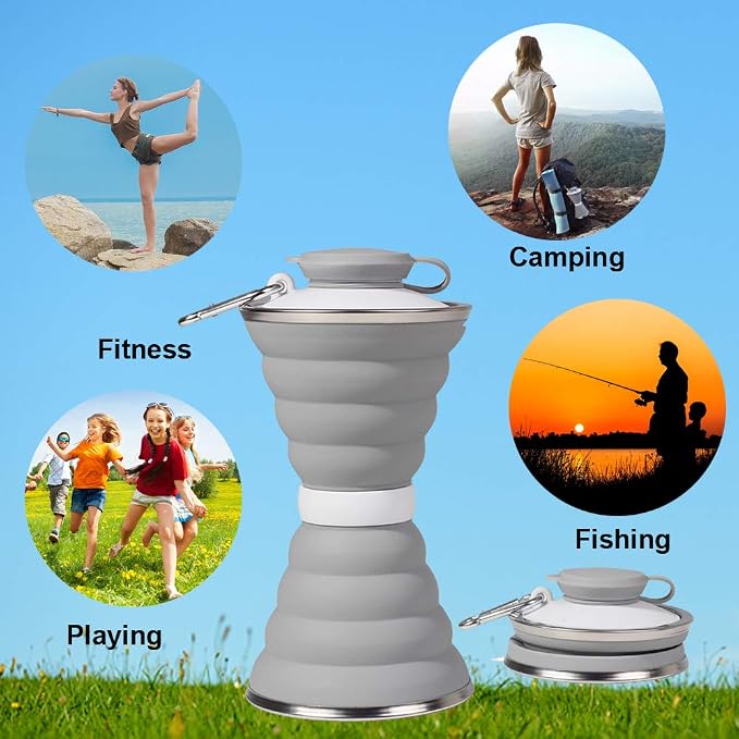 Collapsible Water Bottle, Camping Cup - Image 4