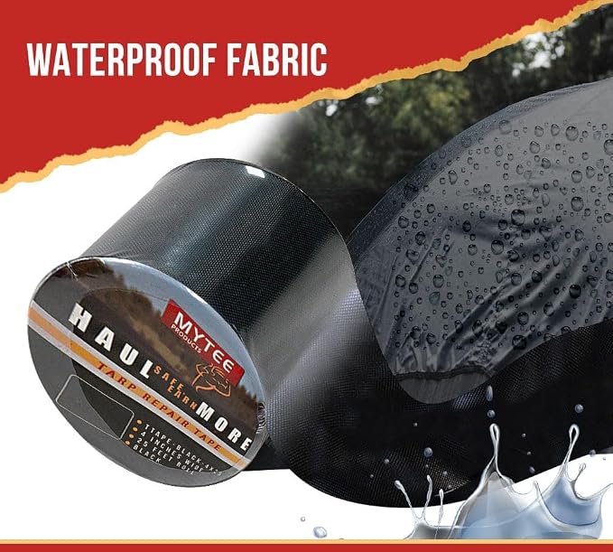 Mytee Products 8.8 oz Waterproof Black Vinyl Tarp Repair Tape 4 Inch x 25 FT - Image 3