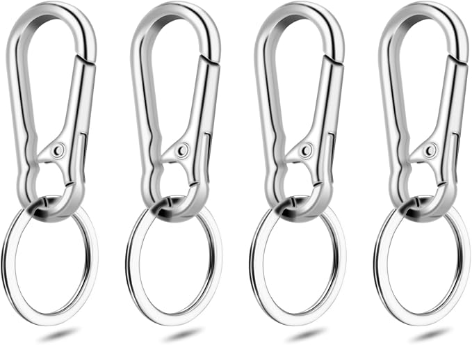 CooBigo 4Pack Small Keychain Rings, Metal Key Carabiner Clip, Mini EDC Key Ring by CooBigo