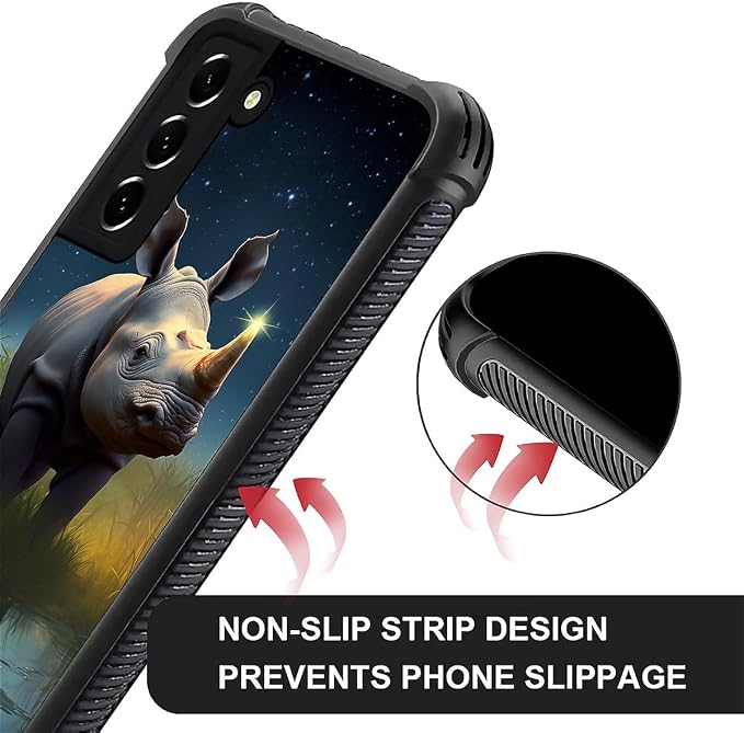 for Samsung Galaxy S22 Case, Rhino Water Marshes Pattern Graphic Design Girl - Image 4