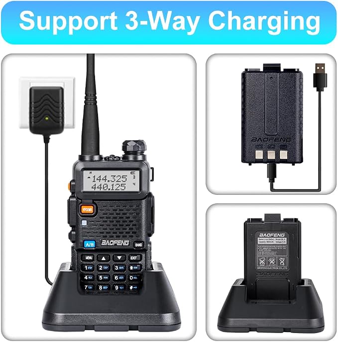 2 Pack BAOFENG UV-5R 8 Watt Ham Radio Handheld Long Range Two Way Radio - Image 5