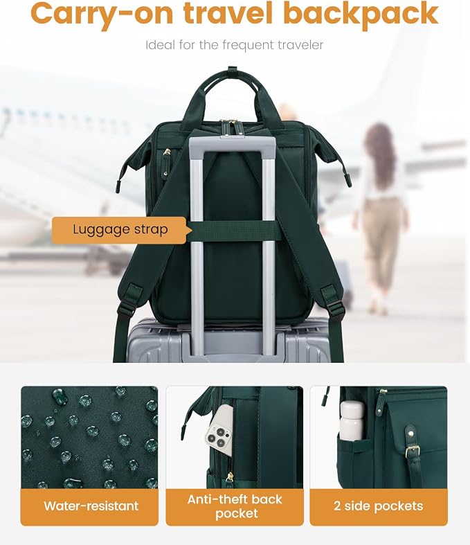 LOVEVOOK Laptop Backpack for Women Work Travel Backpack Purse, Nurse Bags - Image 4