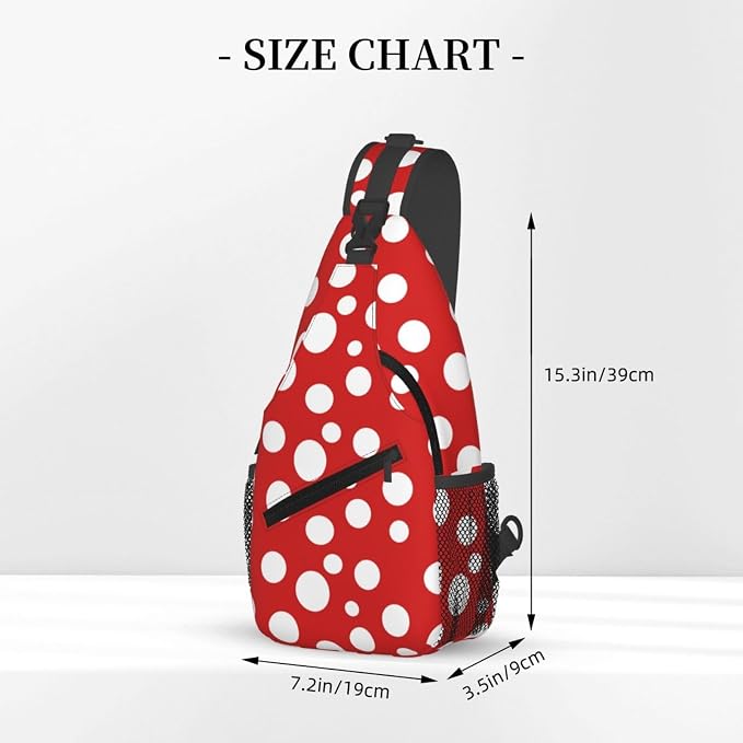 Mushroom Dots Sling Bag For Women Men Fashion Backpack Crossbody Red Mushroom - Image 3