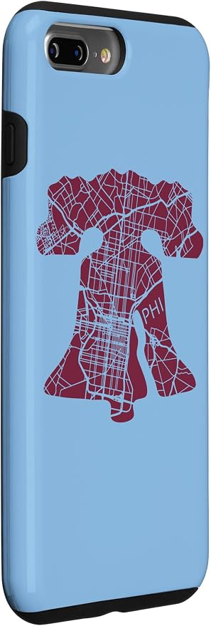 Philadelphia Street Map Liberty Bell Vintage Maroon Philly Case - Image 3