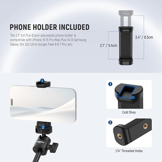 NEEWER Basics Mini Desk Selfie Stick Tripod Compatible - Image 6