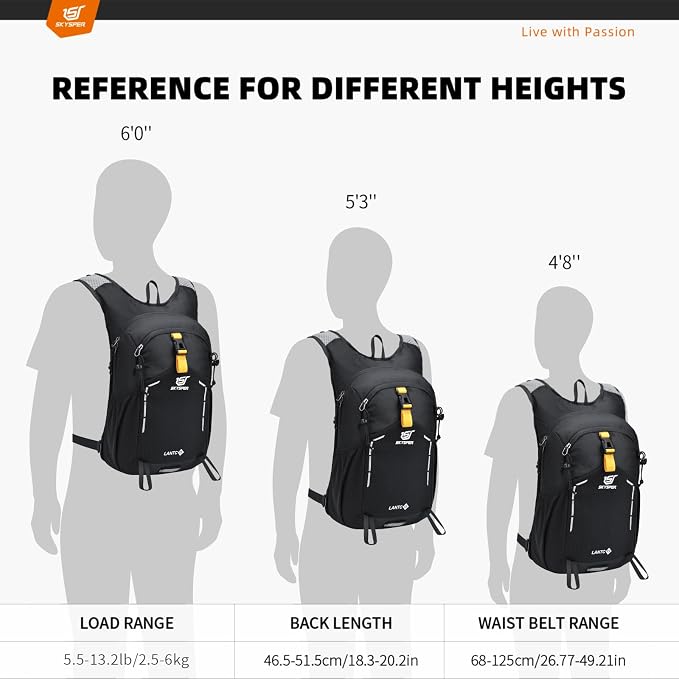 SKYSPER Small Hiking Backpack - 15L Travel Daypack Lightweight Bag Water - Image 2