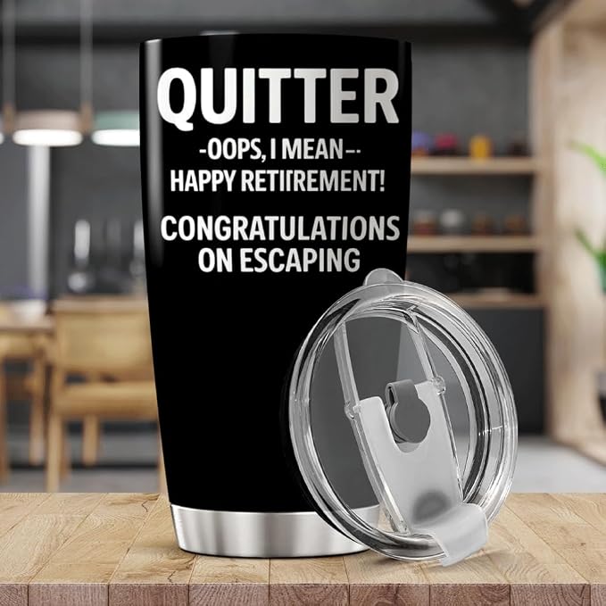 CUBICER Funny Quitter Happy Retirement Congratulations On Escaping Design 20 Oz - Image 5