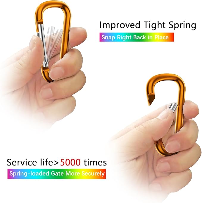 sprookber 2.28" Small Carabiner Clip Keychain, D Ring Caribeaner Clip, Key Clip - Image 4
