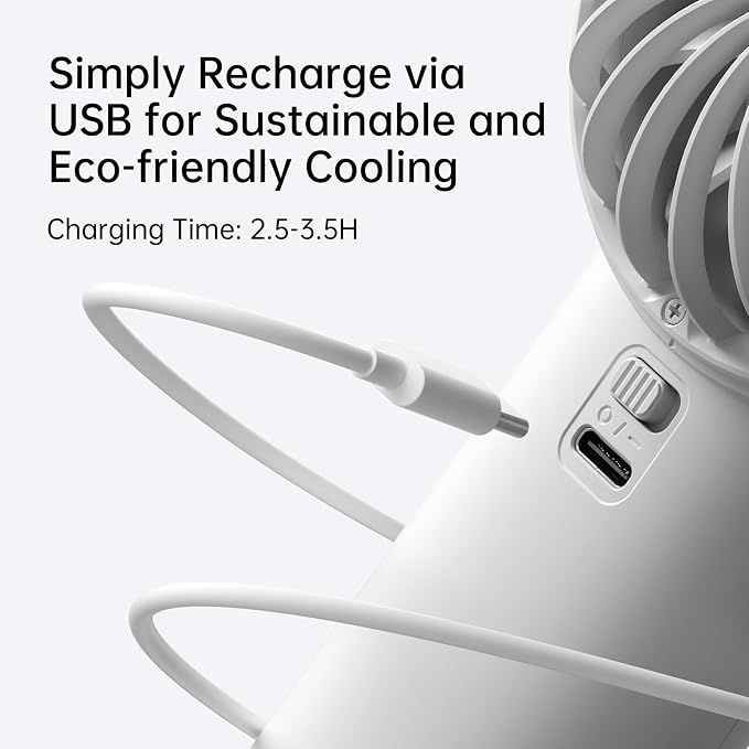 JISULIFE Handheld Portable Fan, Stronger and Longer-Lasting: 5 Speed, 5000mAh - Image 8