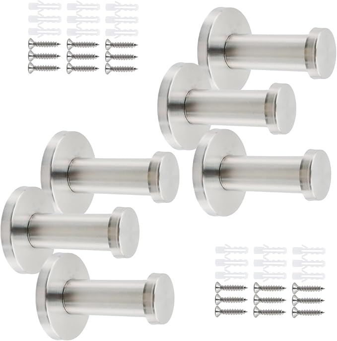 Wall Hooks Heavy Duty Coat Hooks Stainless Steel Clothes Hanger by Home