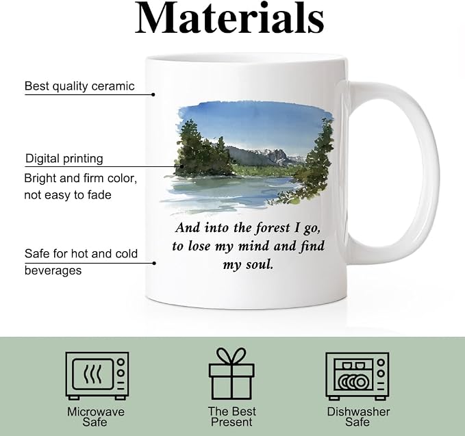 RZHV And Into The Forest I Go To Lose My Mind And Find My Soul 11 Oz Novelty Mug - Image 3