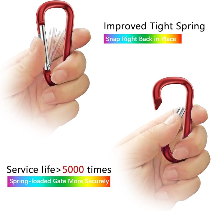 sprookber 2.28" Small Carabiner Clip Keychain, D Ring Caribeaner Clip, Key Clip - Image 4