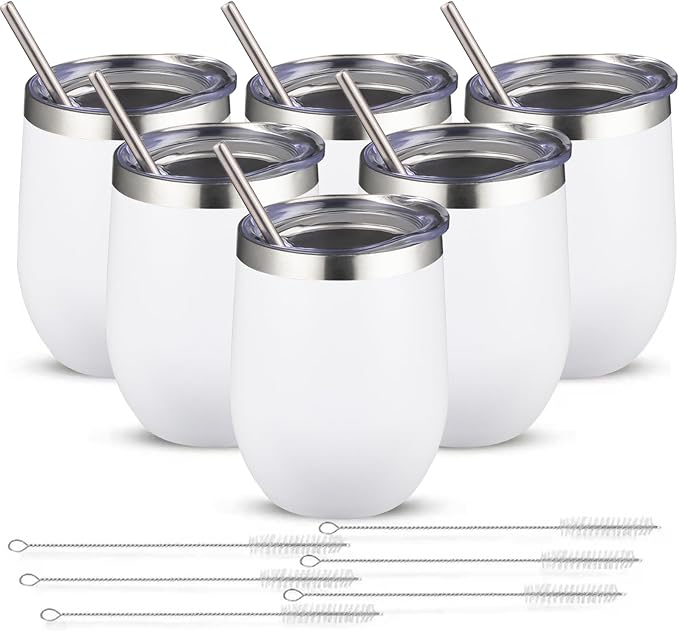 12oz/6 Pack Wine Tumbler Glasses by YEBTSLife