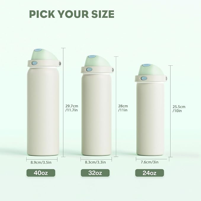 POWCAN 24 oz Steel Insulated Water Bottle: 2-in-1 Push-Button Spout & Flip - Image 8