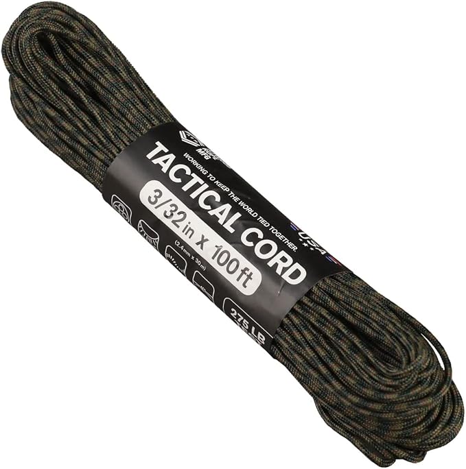 Atwood Rope MFG 275 Tactical Paracord 100 Feet 4-Strand Core Nylon Parachute by AtwoodRopeMFG
