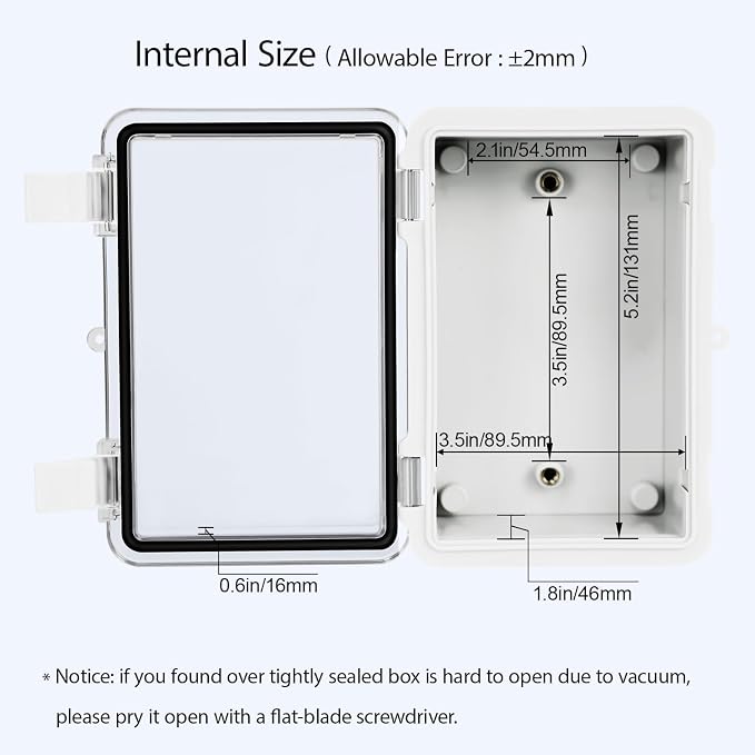 ABS Plastic Dustproof Waterproof IP65 Junction Box Hinged Shell Universal - Image 4