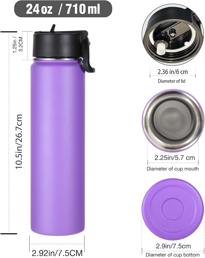 Volhoply 24 Ounce Insulated Water Bottle - Image 2