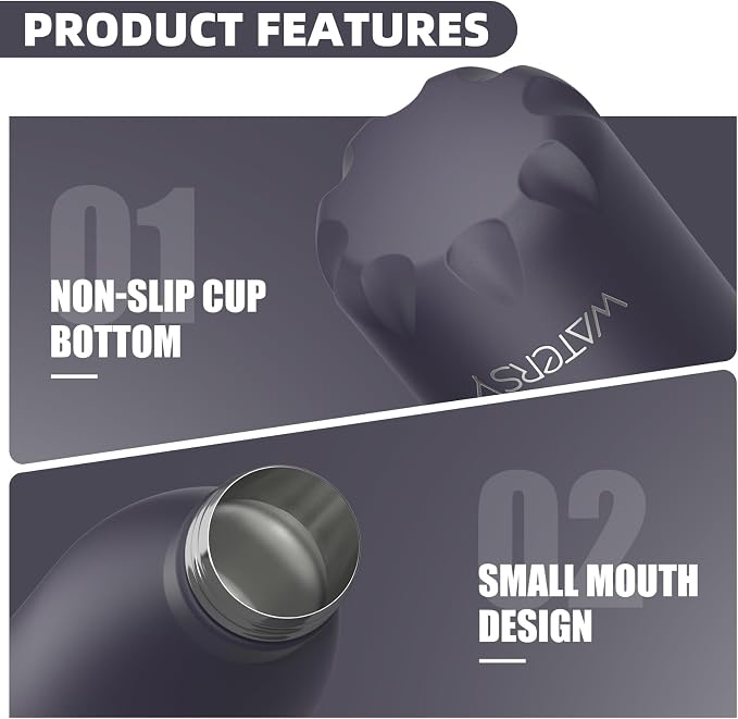 WATERSY Stainless Steel water bottles, 17oz/500ml Insulated Water Bottles - Image 5