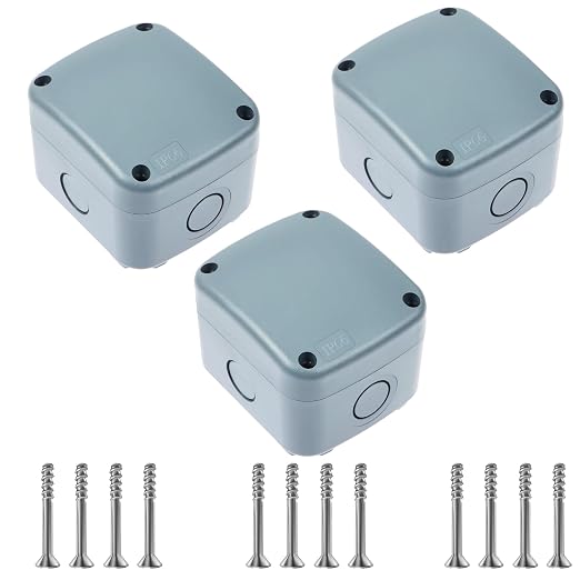 Small IP66 Weatherproof Enclosure in Grey, Nineleaf Outdoor Electrical Box 3 by NineLeaf