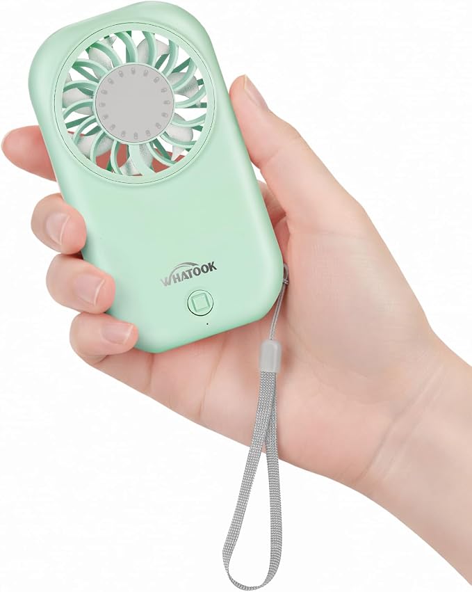 WHATOOK Handheld Mini Fan Small Personal Portable Speed USB Rechargeable by FashionCaring-MakeitYours