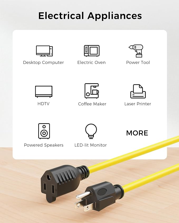 Cable Matters 2-Pack 16 AWG Heavy Duty 13A Power Extension Cord - 6ft - Image 5