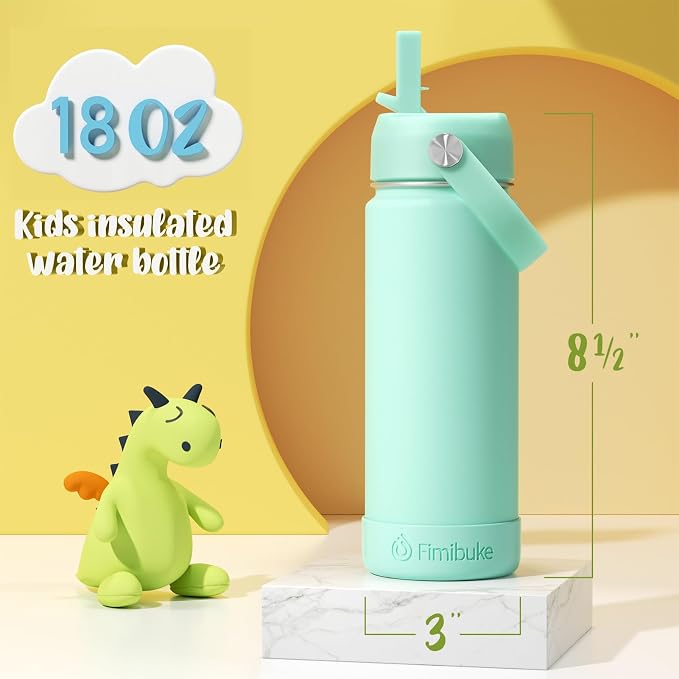 Fimibuke Kids Insulated Water Bottle, 18oz BPA FREE Kids Cups - Image 2