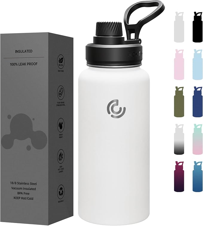 Sports Water Bottle 32oz, Insulated Water Bottle by coktik