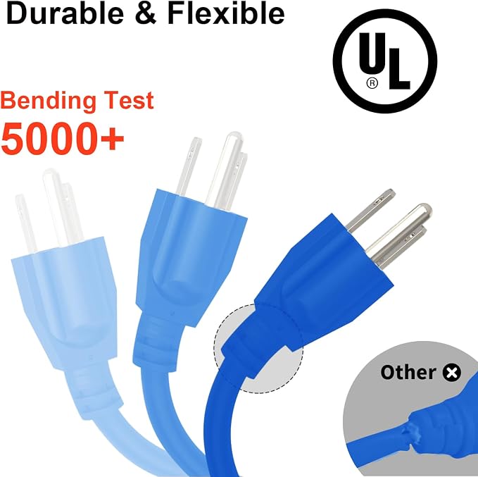 Outdoor Extension Cord Waterproof 100 FT, Flexible 100% Copper 3 Prong - Image 3