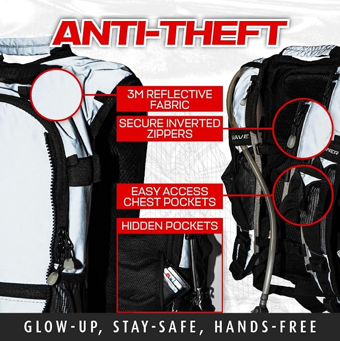 RAVERUNNER® Anti-Theft Hydration Backpack | Festival Approved Rave Backpack - Image 2