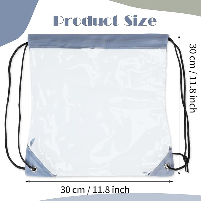 Shappy 30 Pcs Clear Drawstring Backpack, Plastic Waterproof Transparent Stadium - Image 2