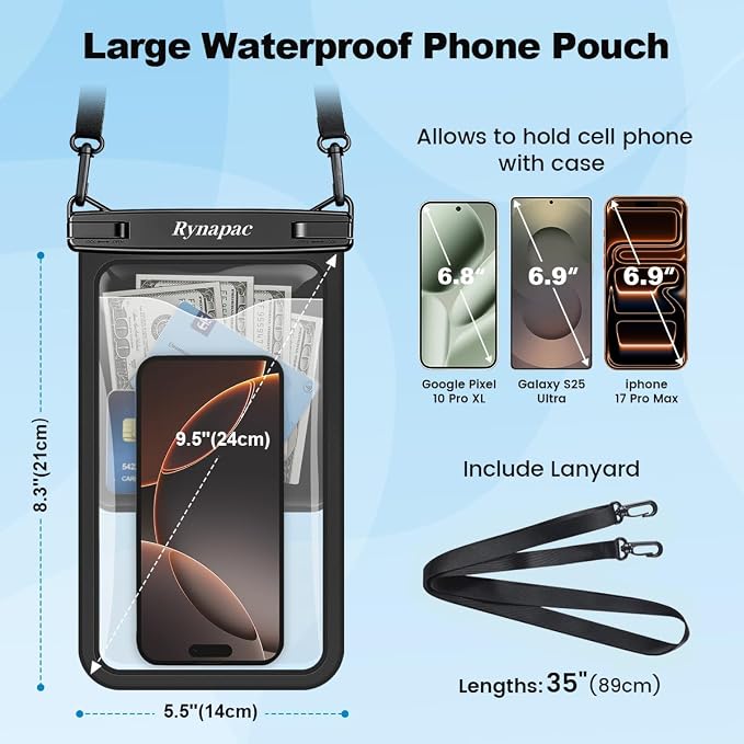 Rynapac [Up to 10" Large Waterproof Phone Pouch - Image 6