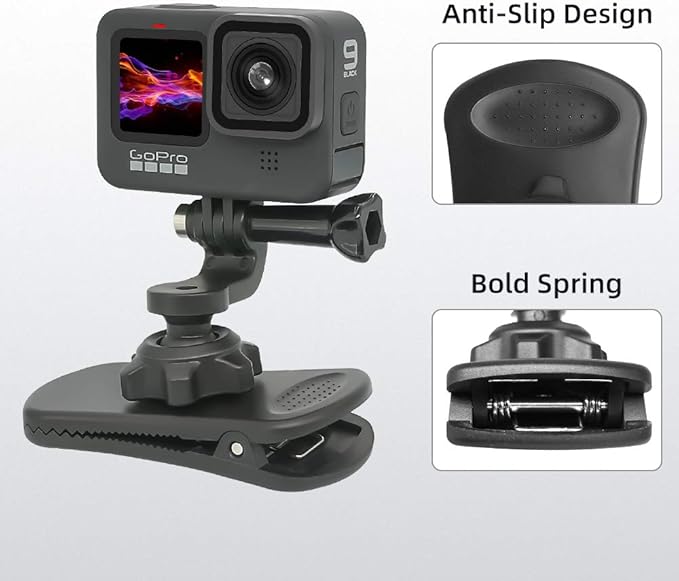Backpack Strap Clip Mount, 360° Rotation Backpack Clamp Mount Compatible - Image 5
