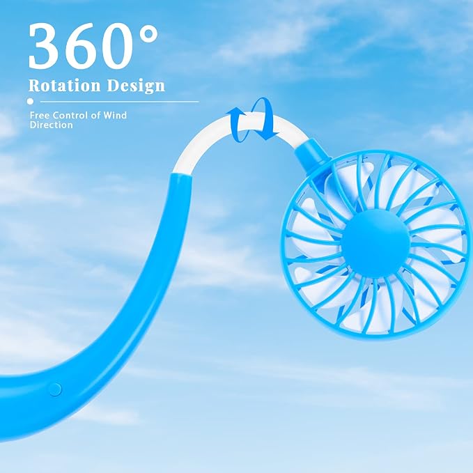 Portable Neck Fan Rechargeable Personal Hand-Free Fan Mini USB Wearable - Image 2