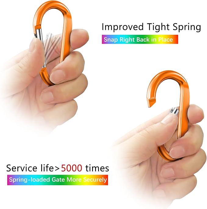 sprookber 3" Carabiner Clip Keychain, D Ring Caribeaner Clip, Key Clip - Image 3