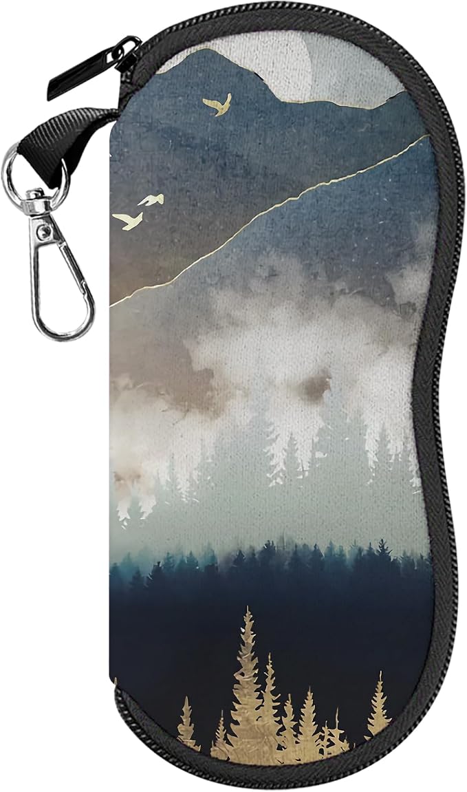 Glasses Case Sunglasses Eyeglass Soft Case Zipper Light Neoprene Pouch by Cabreche