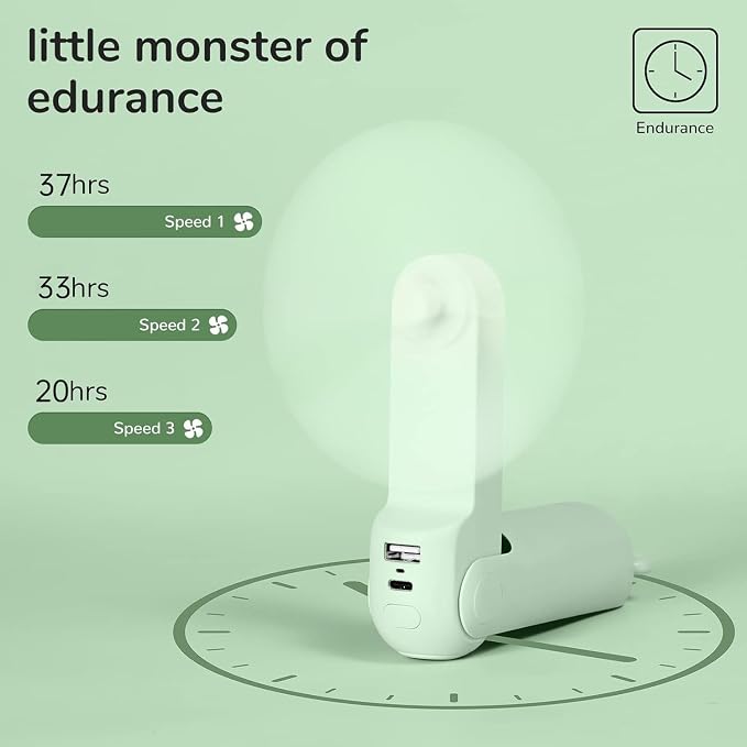 JISULIFE Handheld Fan 8 Plus: All-in-One Mini Fan - Image 2