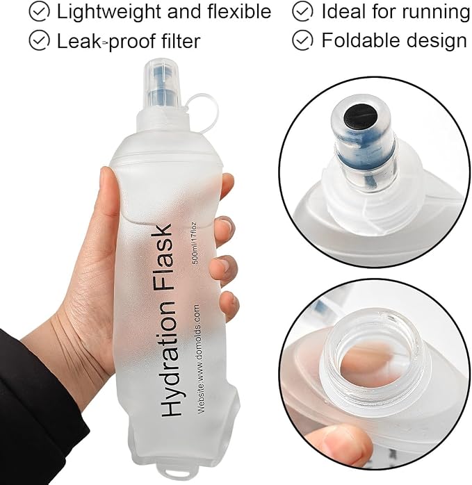 WILDREEDS 500ml Soft Flask, TPU Collapsible Soft Water Bottle - Image 3