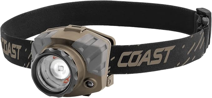 Coast® FL88 615 Lumen Tri-Color Pure Beam® Twist Focus™ LED Headlamp, Batteries by Coast