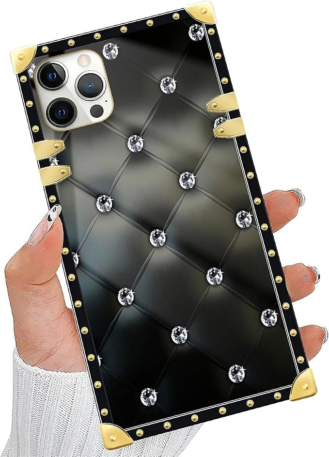 Compatible with iPhone 11 Pro Max Case, Shiny Black Sofa Crystal Luxury Golden - Image 5