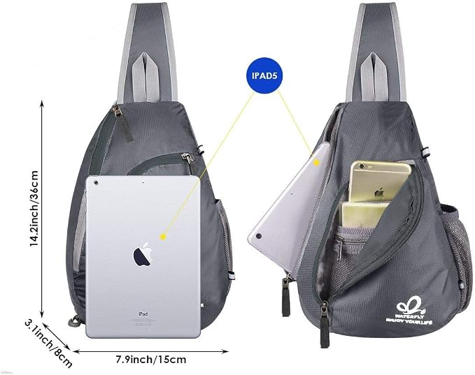 WATERFLY Crossbody Sling Bag Small Water Resistant Backpack Lightweight - Image 4