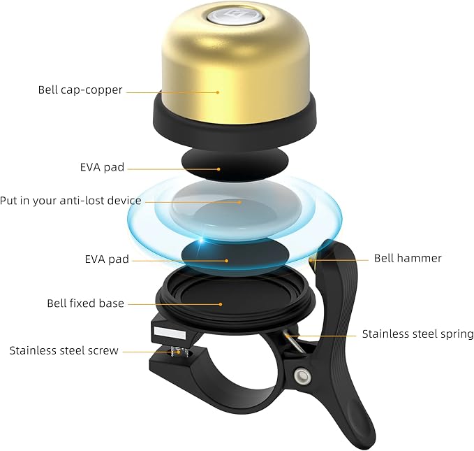 ROCKBROS Bike Bell for Apple AirTag Hidden Bike Mount Bike AirTag Holder GPS - Image 2