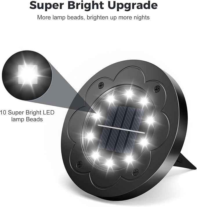 Brightown Solar Lights Outdoor Waterproof, 12 Packs LED In-Ground Solar Yard - Image 6