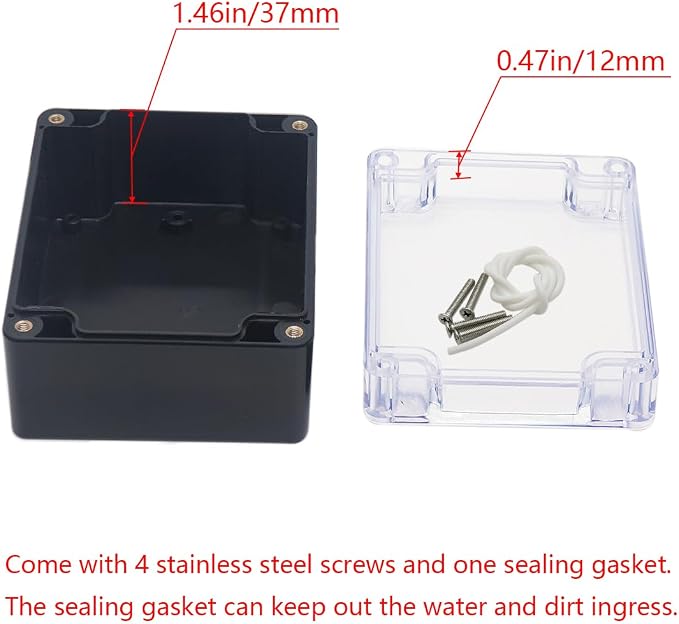 Project Box IP65 Waterproof Junction Box ABS Plastic Black Electrical Boxes DIY - Image 4